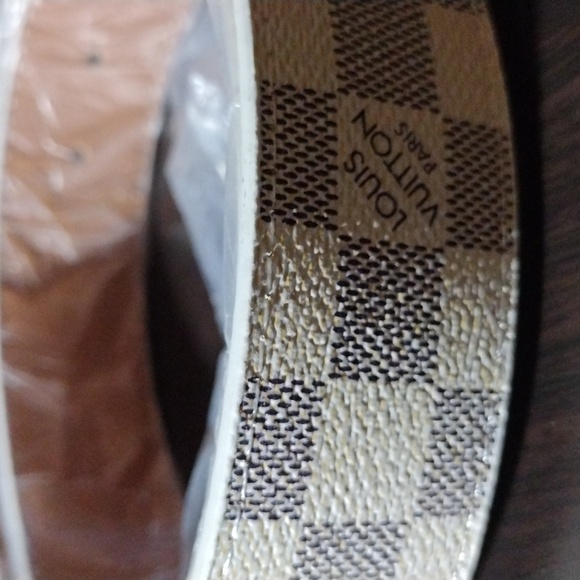 LV Louis Vuitton white checkered belt - Picture 3 of 5